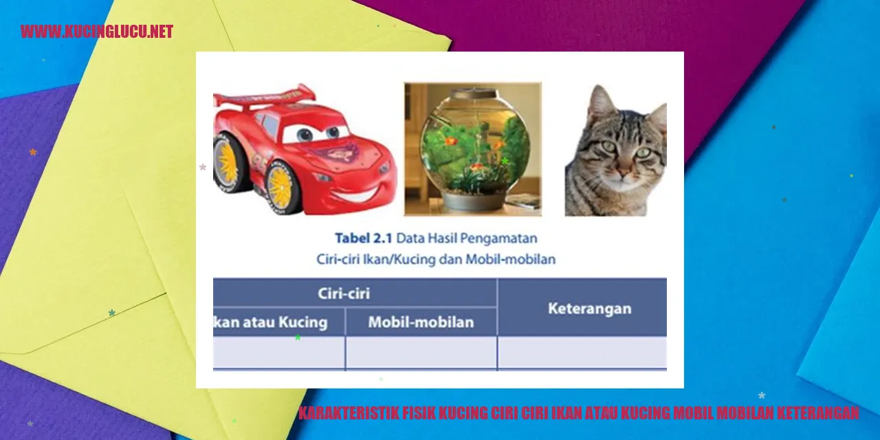 Gambar Kucing, Ikan, dan Kucing Mobil-Mobilan