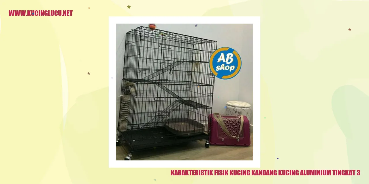 Karakteristik Fisik Kucing kandang kucing aluminium tingkat 3