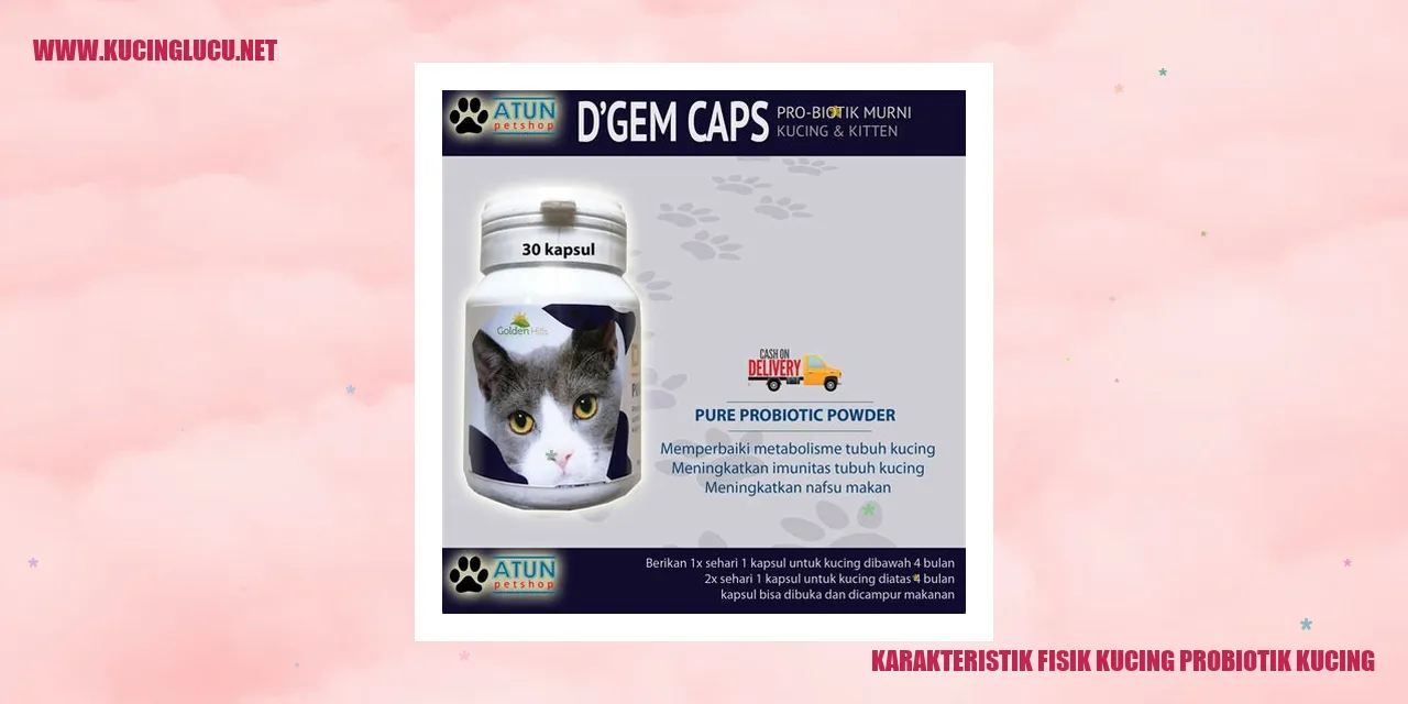 Karakteristik Fisik Kucing probiotik kucing
