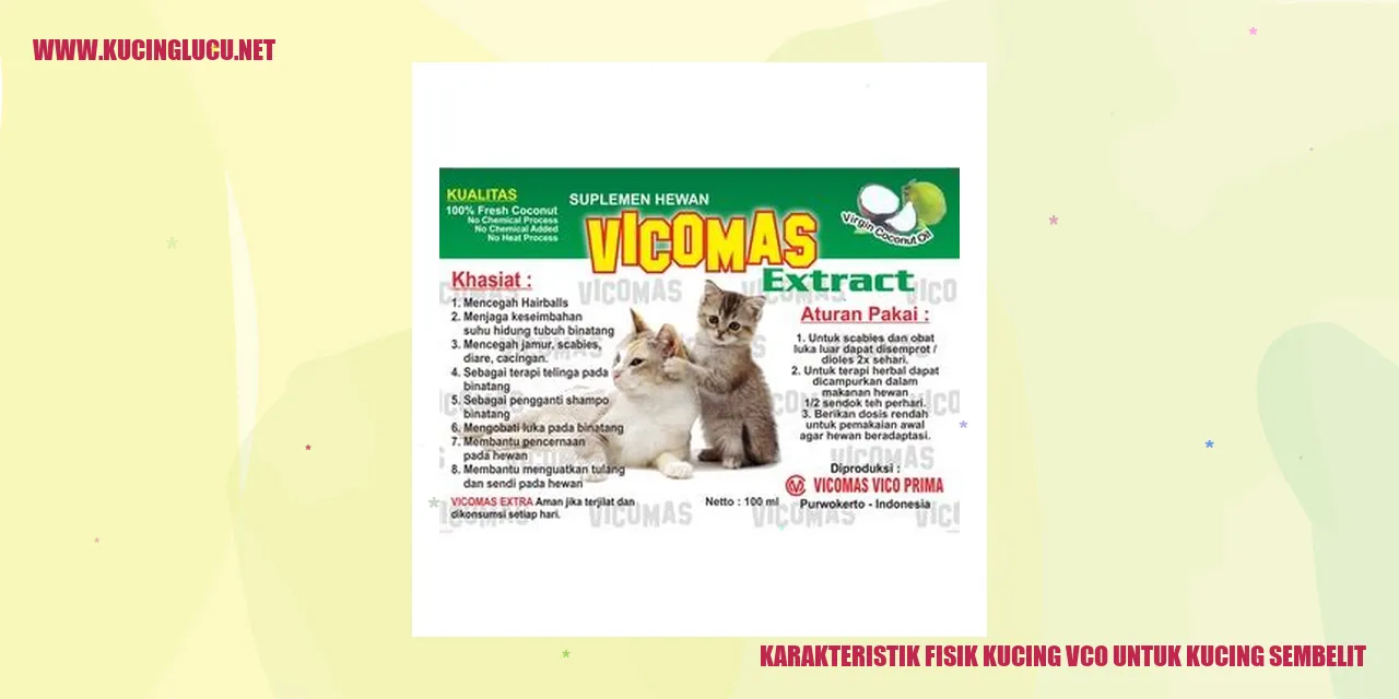 Karakteristik Fisik Kucing vco untuk Kucing Sembelit