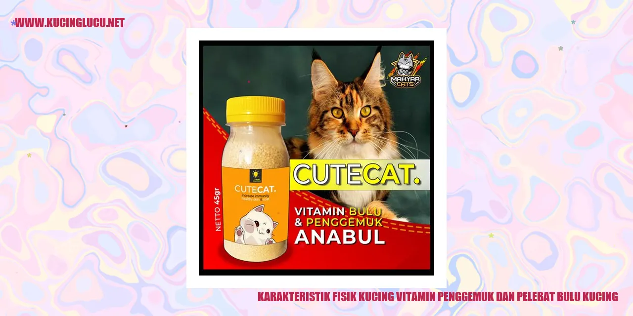 Karakteristik Fisik Kucing vitamin penggemuk dan pelebat bulu kucing