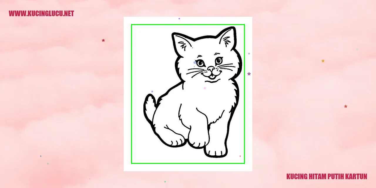 Gambar kucing hitam putih kartun yang menggemaskan