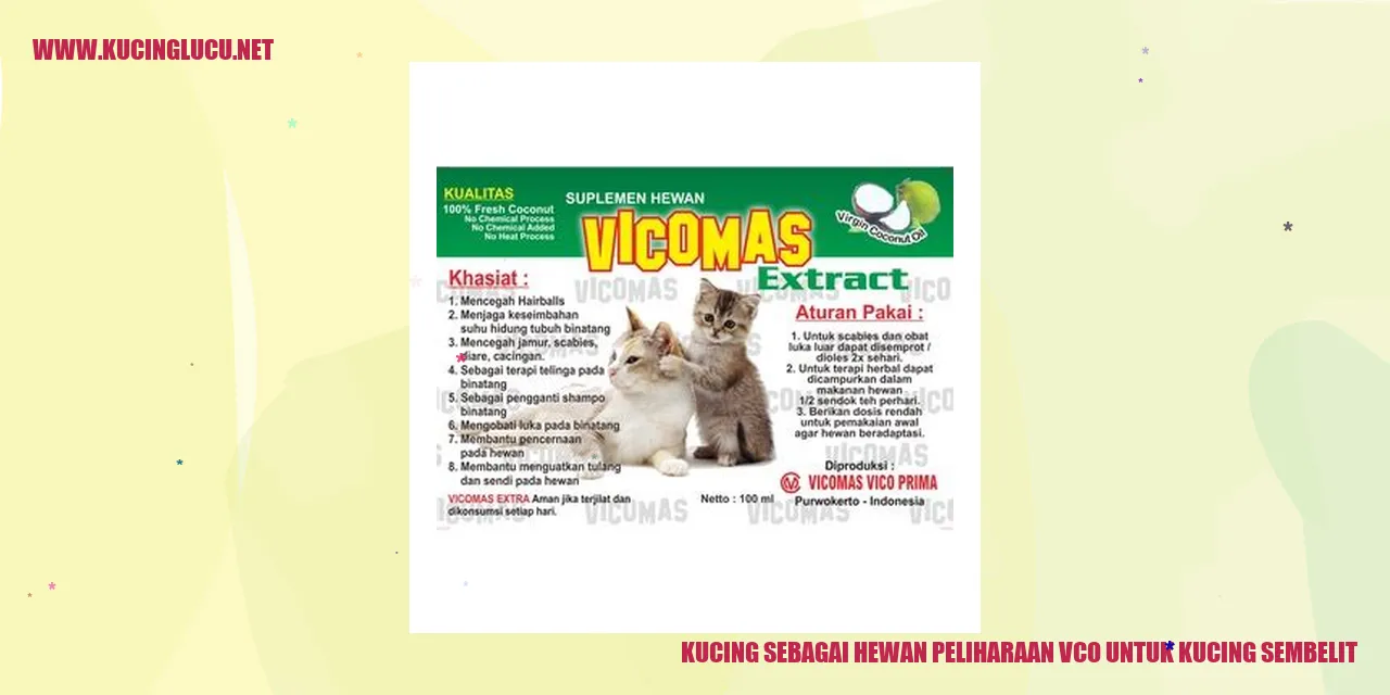 Kucing sebagai Hewan Peliharaan vco untuk kucing sembelit