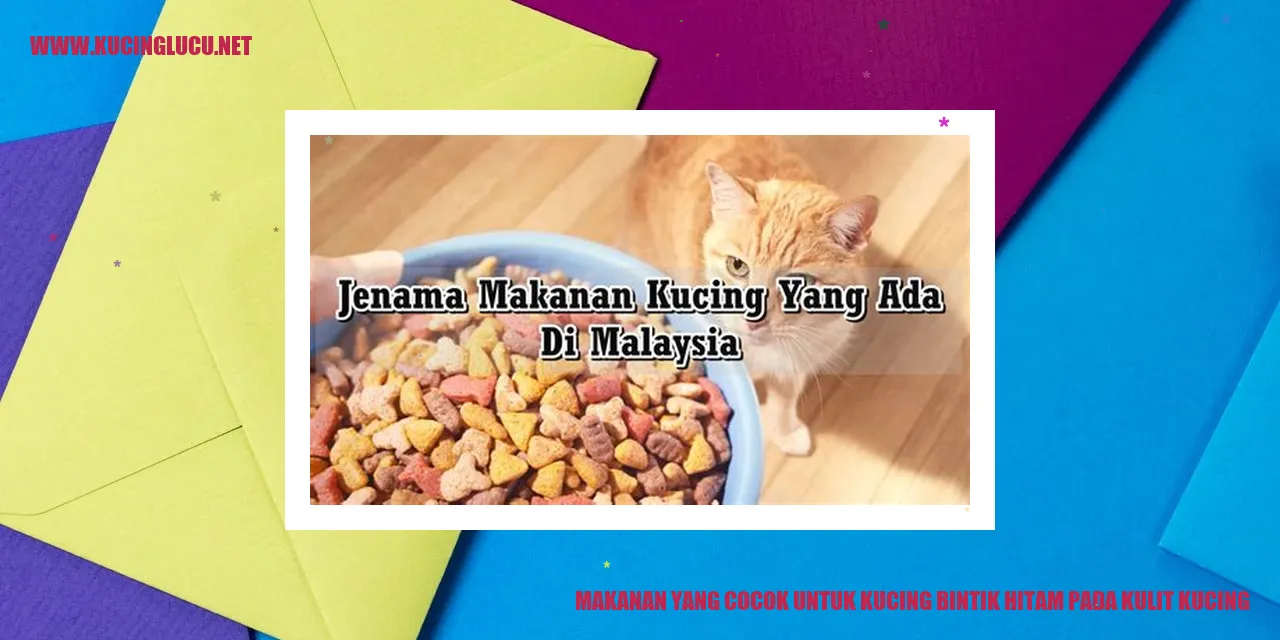 Makanan yang Cocok untuk Kucing Berbintik Hitam pada Kulit Kucing