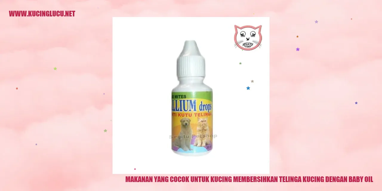 Makanan yang Cocok untuk Kucing membersihkan telinga kucing dengan baby oil