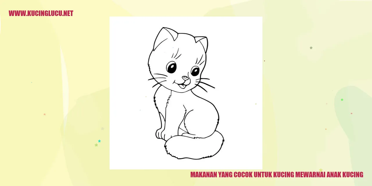 Makanan untuk Kucing Mewarnai Anak Kucing