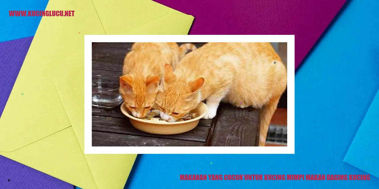 ilustrasi kucing makan daging