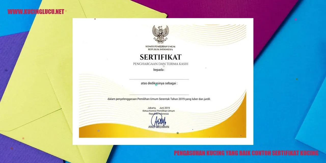 Contoh Sertifikat Kucing
