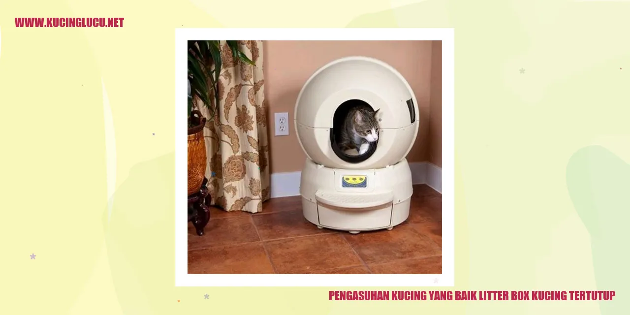 Gambar kucing menggunakan litter box tertutup