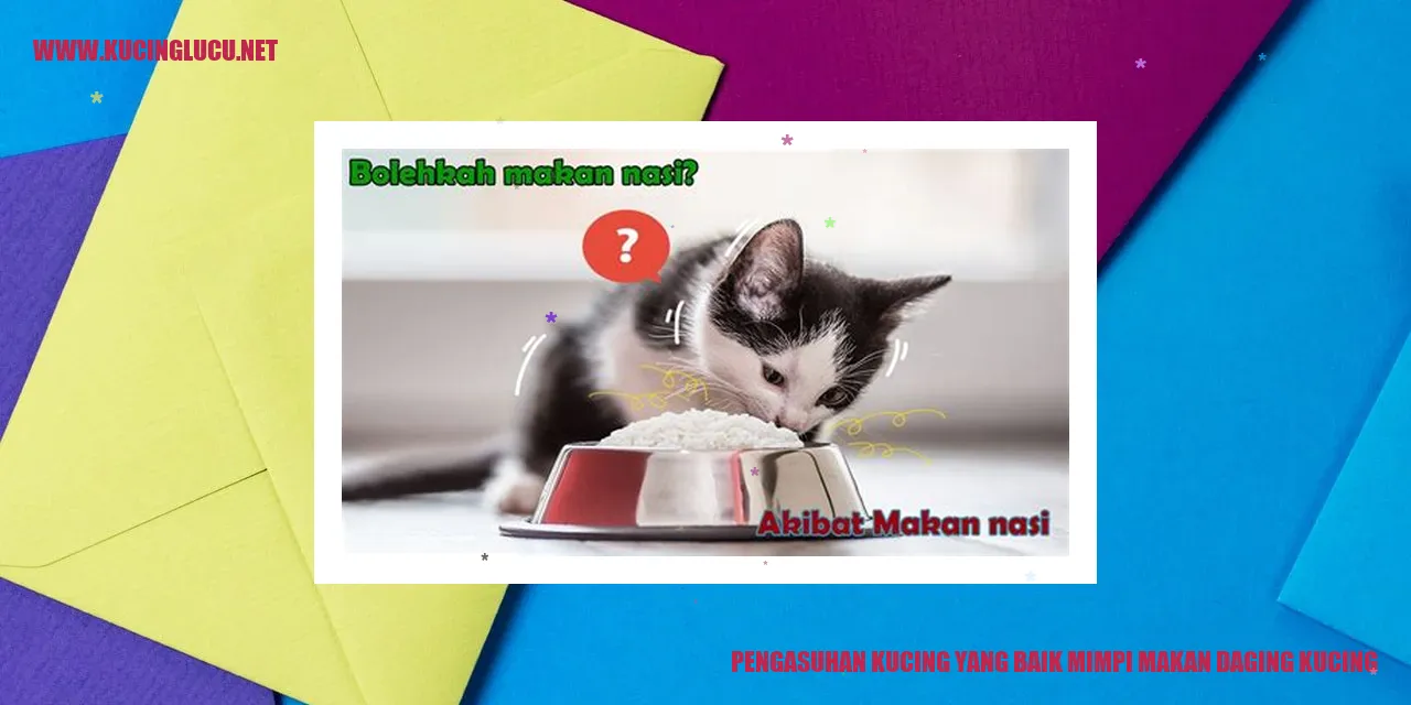 Kucing yang sedang makan daging