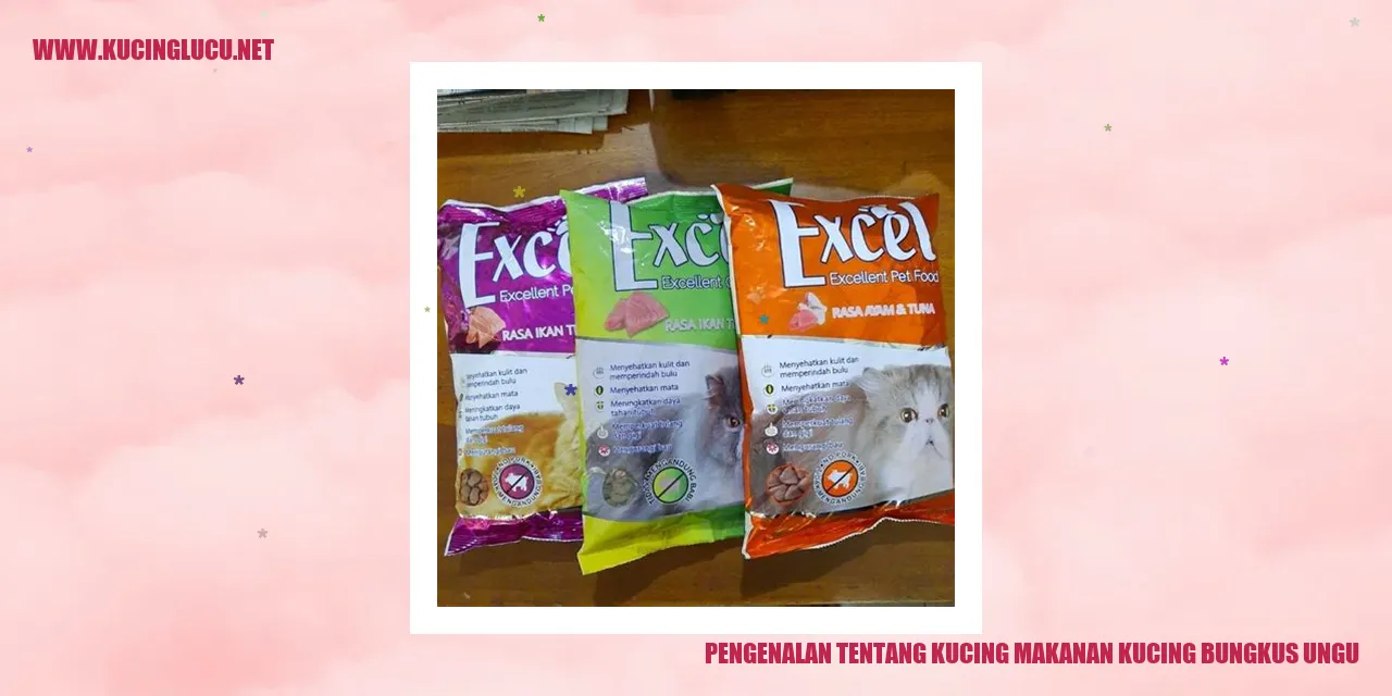 Kucing makanan kucing bungkus ungu