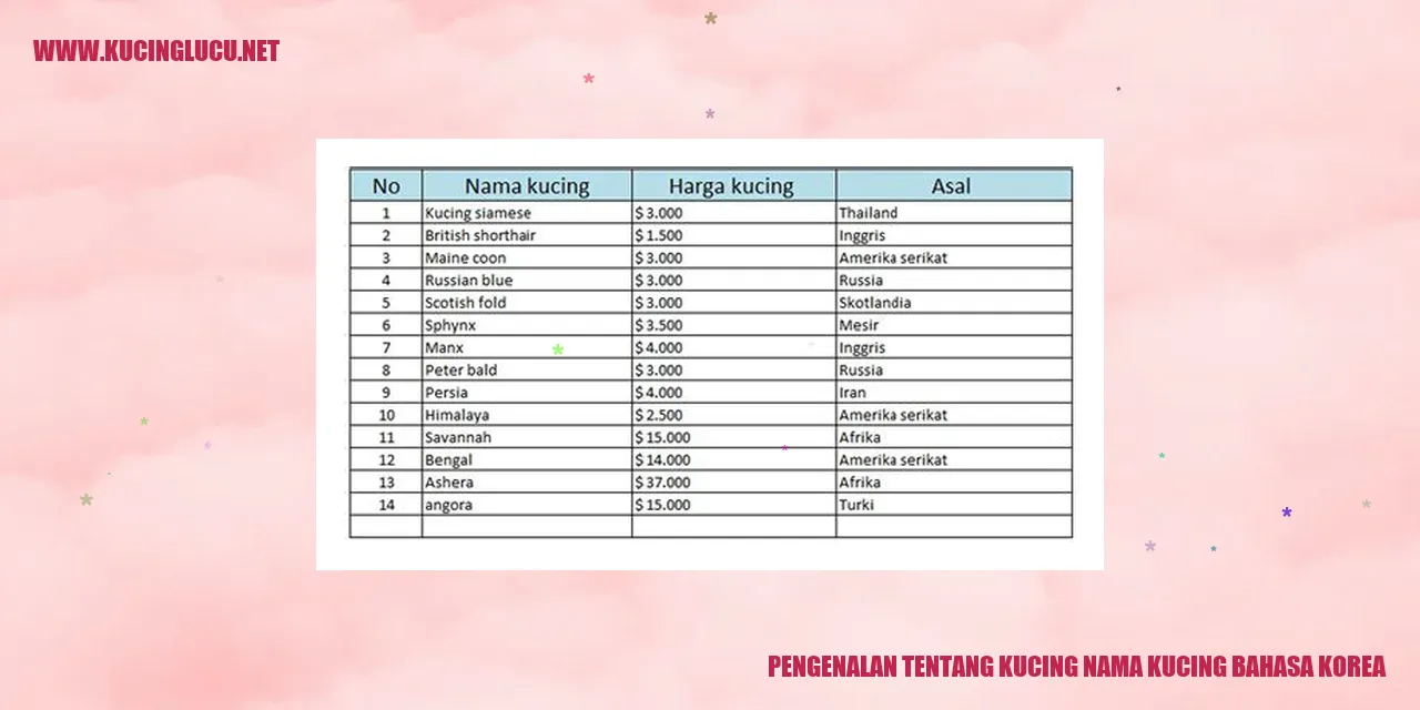 Kucing bahasa Korea