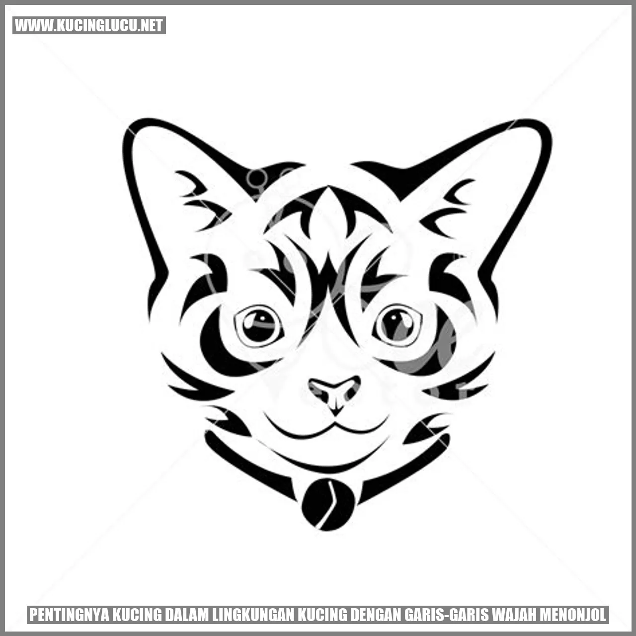 Gambar kucing dengan garis-garis wajah menonjol