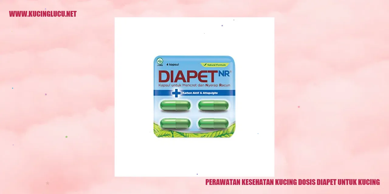 Perawatan Kesehatan Kucing dosis diapet untuk kucing