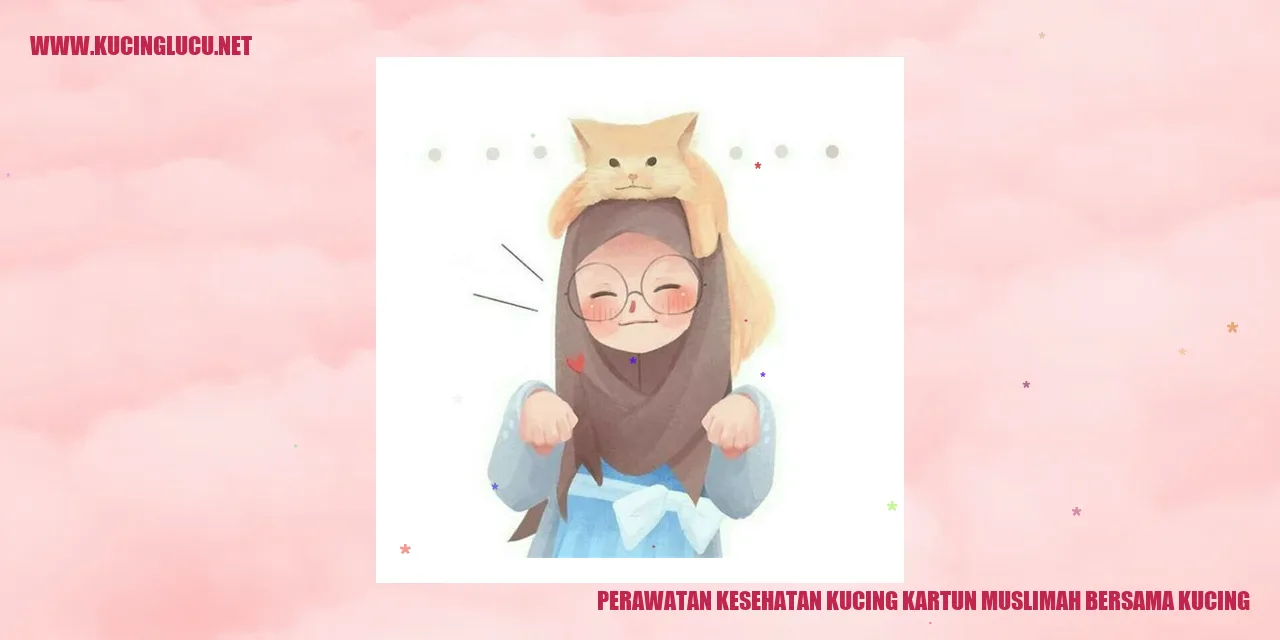 Gambar Kucing Kartun Muslimah Bersama Kucing