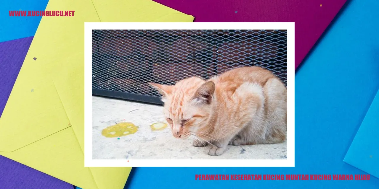 Perawatan Kesehatan Kucing muntah kucing warna hijau