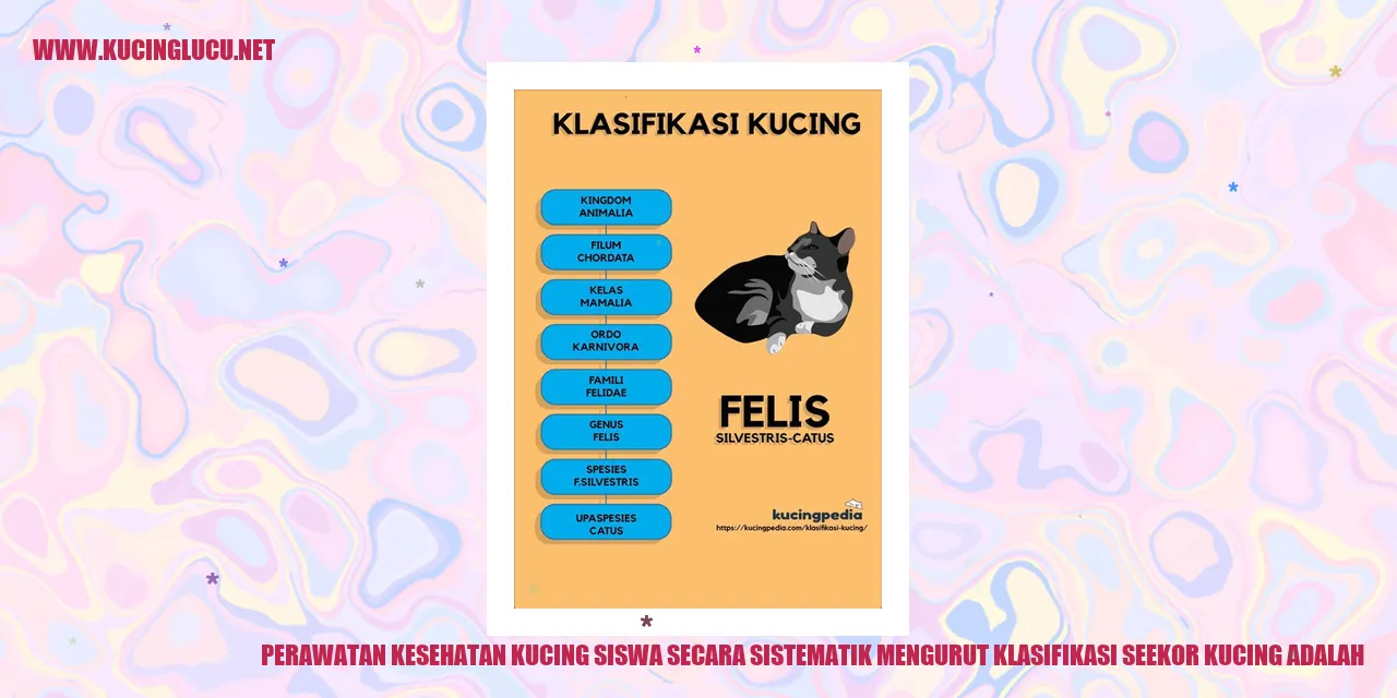 Perawatan Kesehatan Kucing siswa secara sistematik mengurut klasifikasi seekor kucing adalah
