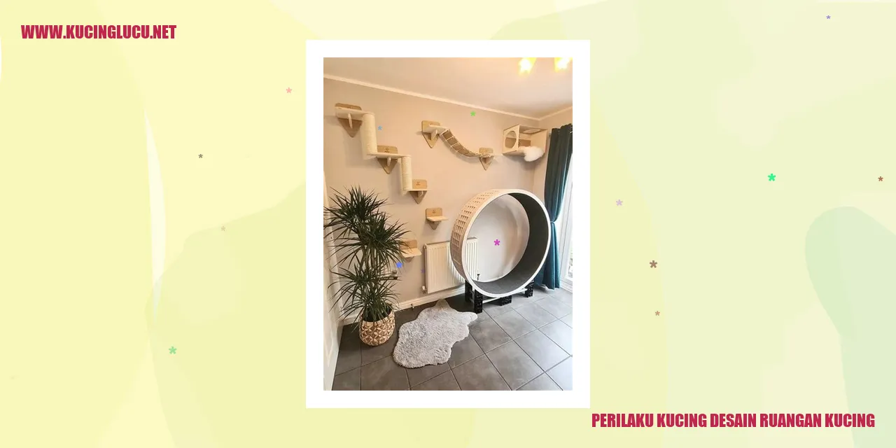 Kucing bermain di desain ruangan kucing