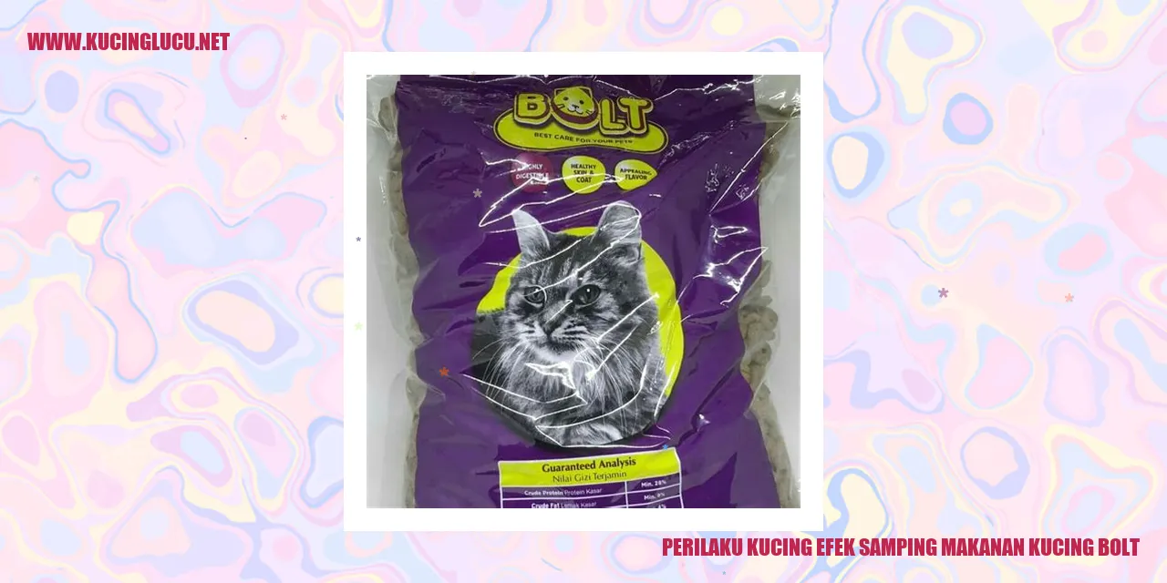 Perilaku Kucing efek samping makanan kucing bolt