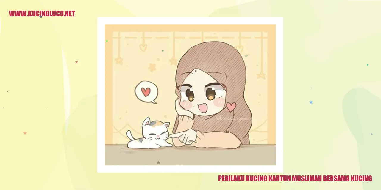gambar perilaku kucing kartun muslimah dalam kehidupan sehari-hari