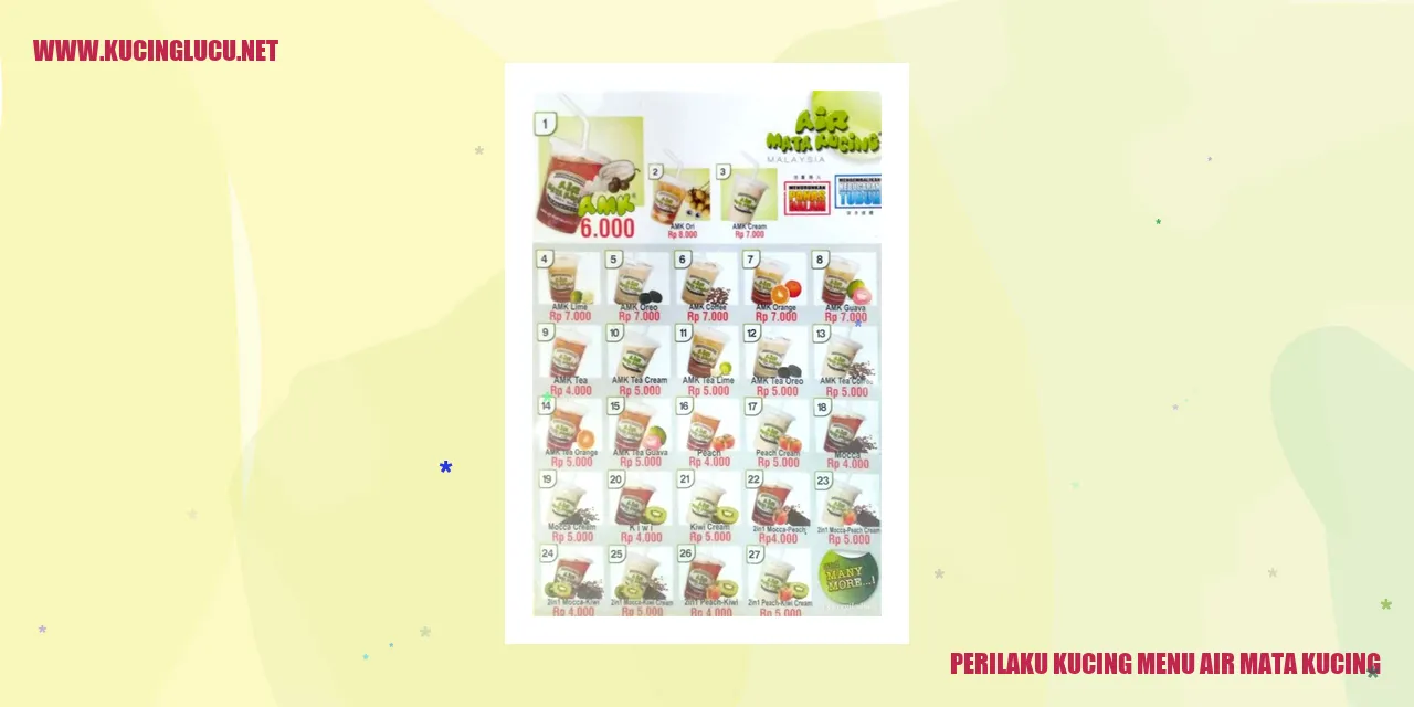 Perilaku Kucing Menu Air Mata Kucing
