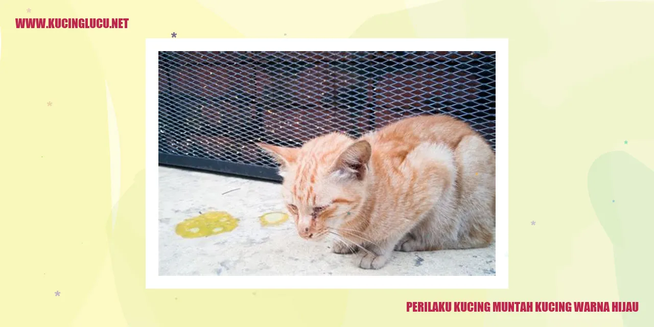 Perilaku Kucing Muntah dengan Warna Hijau