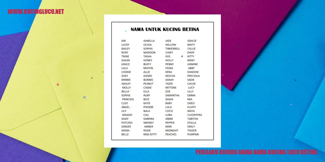 Perilaku Kucing Nama-nama Kucing Lucu Betina