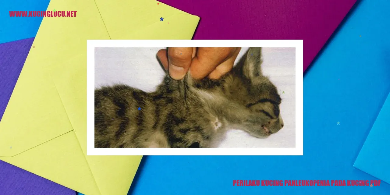 Perilaku Kucing panleukopenia pada kucing pdf