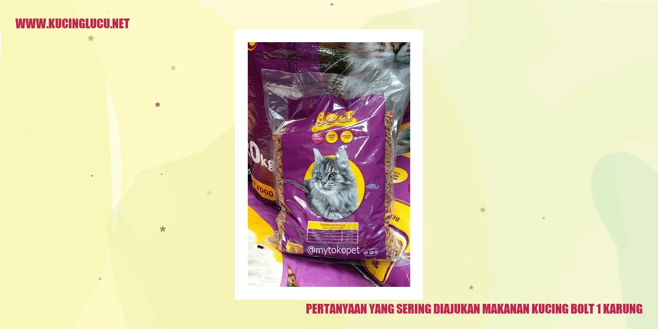 Gambar terkait pertanyaan yang sering ditanyakan tentang makanan kucing Bolt 1 Karung.