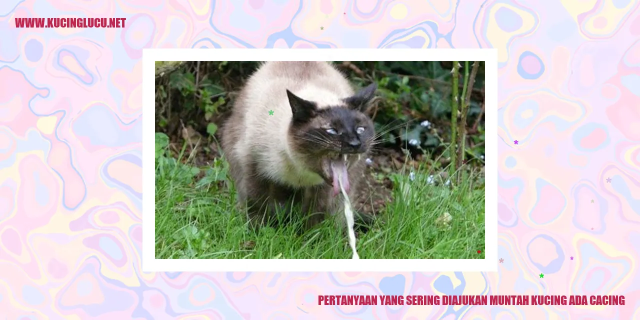 Muntah Kucing ada Cacing