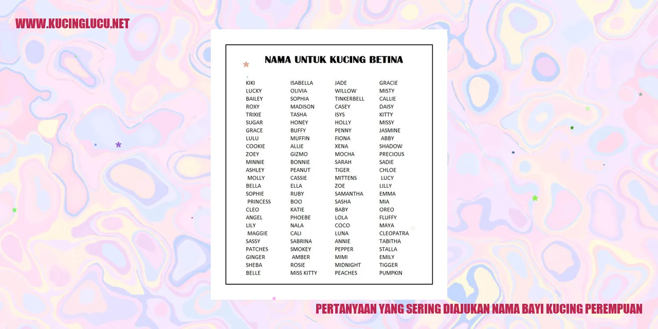 Pertanyaan yang Sering Diajukan tentang Nama Bayi Kucing Perempuan