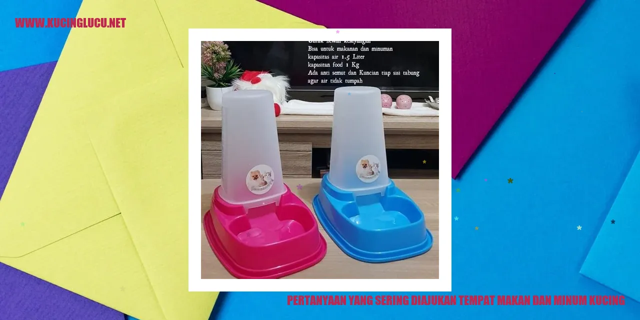 Pertanyaan tentang tempat makan dan minum kucing