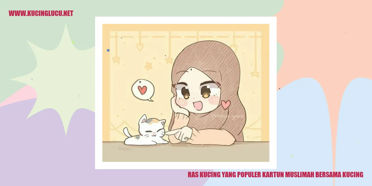 Kucing menggemaskan dalam kartun Muslimah