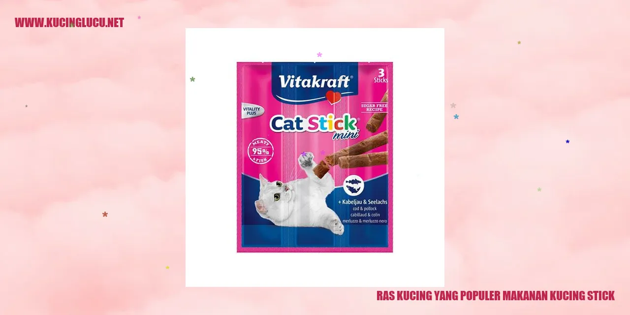 Gambar kucing dengan makanan stick