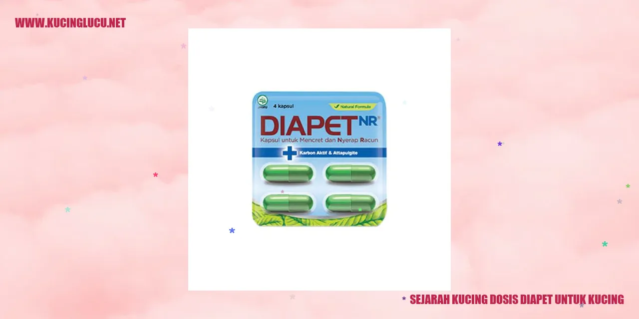 Sejarah Kucing dosis diapet untuk kucing