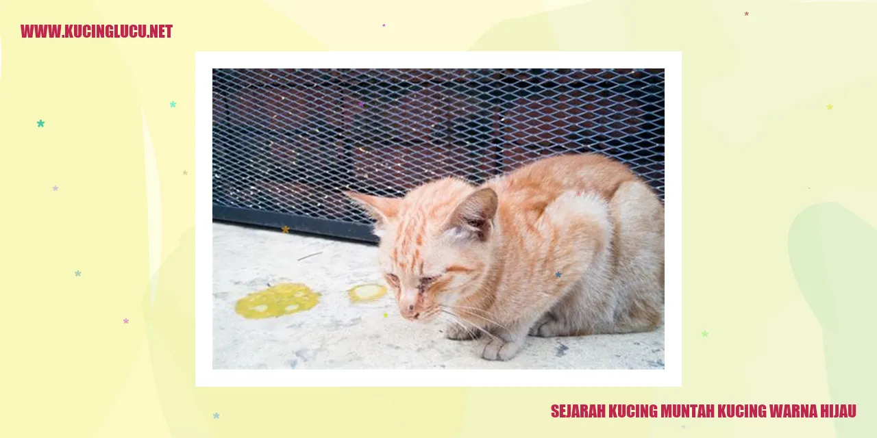 Kucing muntah warna hijau