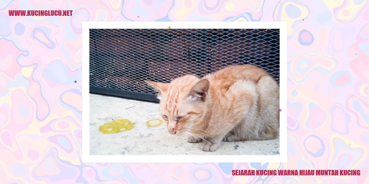 Gambar Kucing Warna Hijau Muntah Kucing