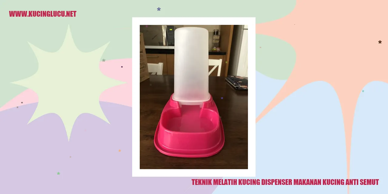 Gambar kucing menggunakan dispenser makanan kucing anti semut