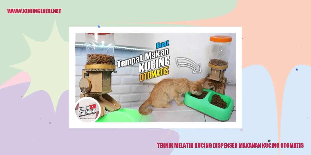 Kucing dengan dispenser makanan otomatis