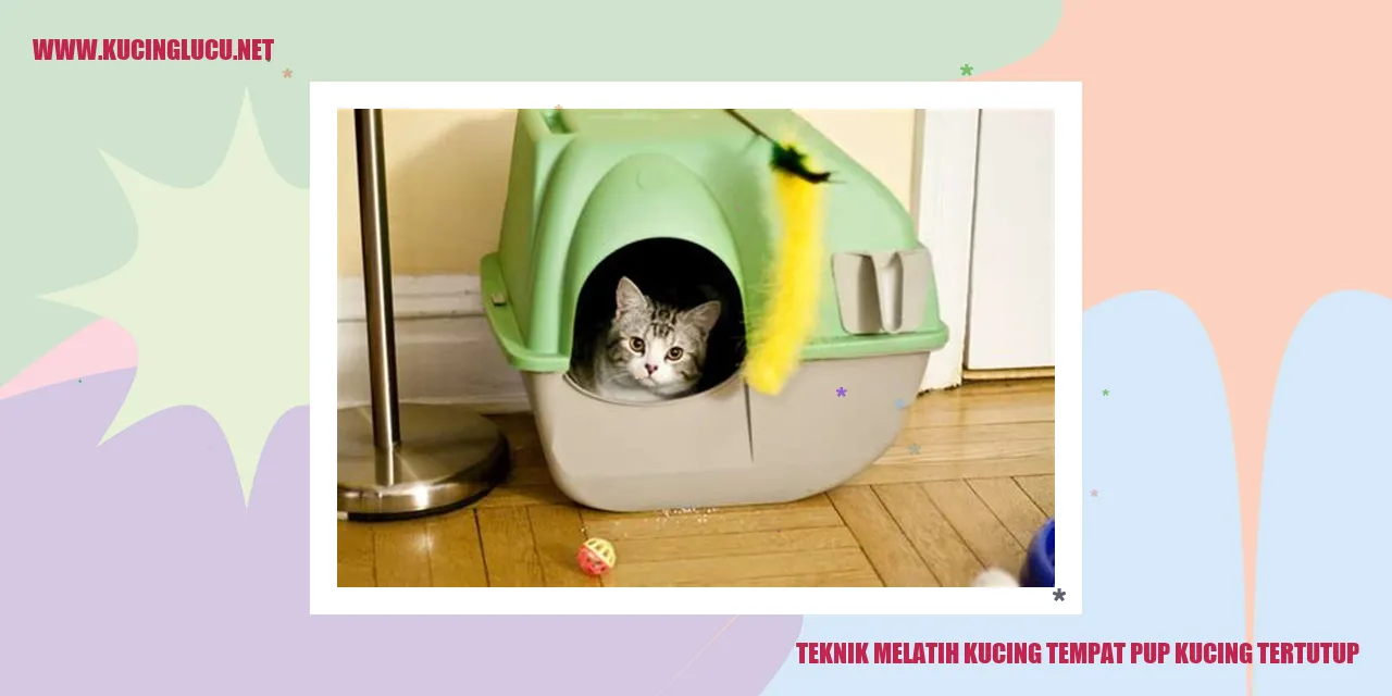 Gambar kucing menggunakan tempat pup dengan penutup